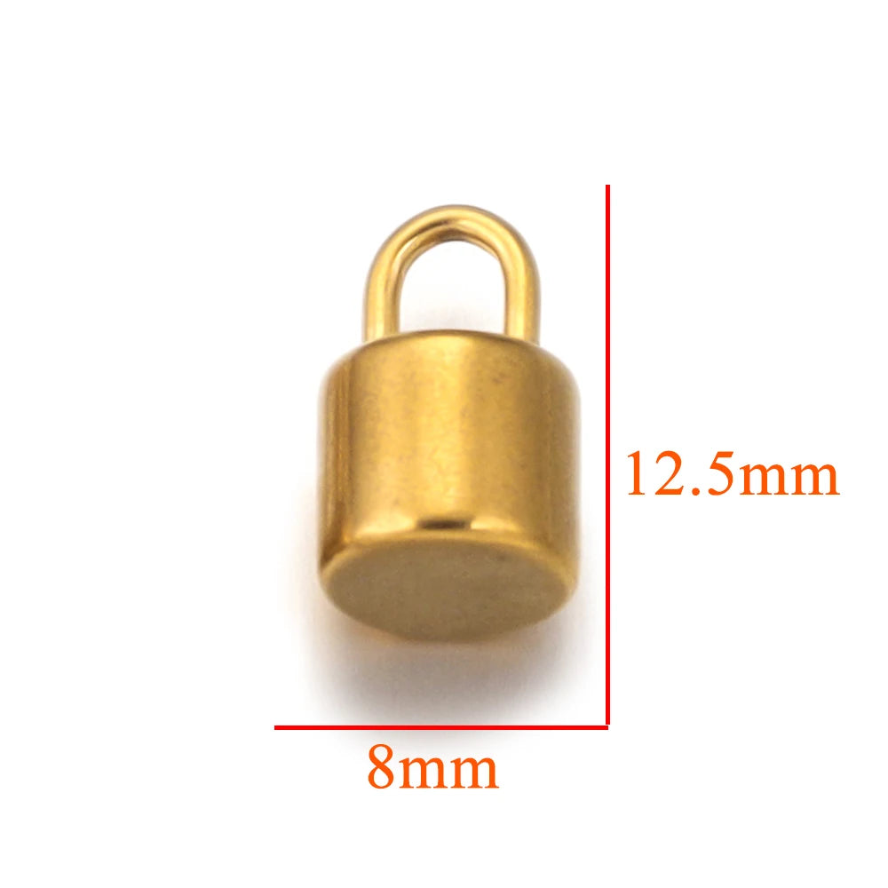 5pcs Stainless Steel Heart Lock Key Gold Plated Love Pendant Punk Hip Hop for DIY N additional angle