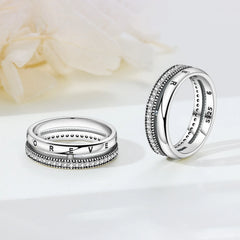 PANPOKI S925 Sterling Silver FOREVER Eternal Ring Closed Ring For Women Original Fing alternate view