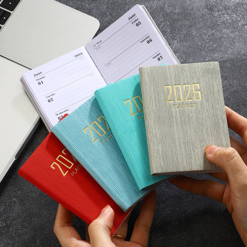 A7 2026 English Planner Book – Mini Pocket Weekly Calendar
