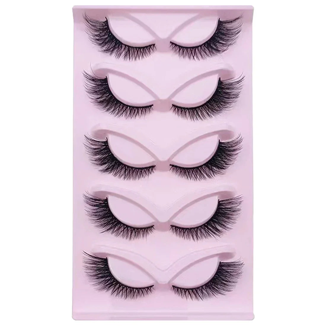 5 Pairs Cat Eye Lashes Long Lashes Cat Eye Look Wispy Lashes Eye End Elongated Stri additional angle