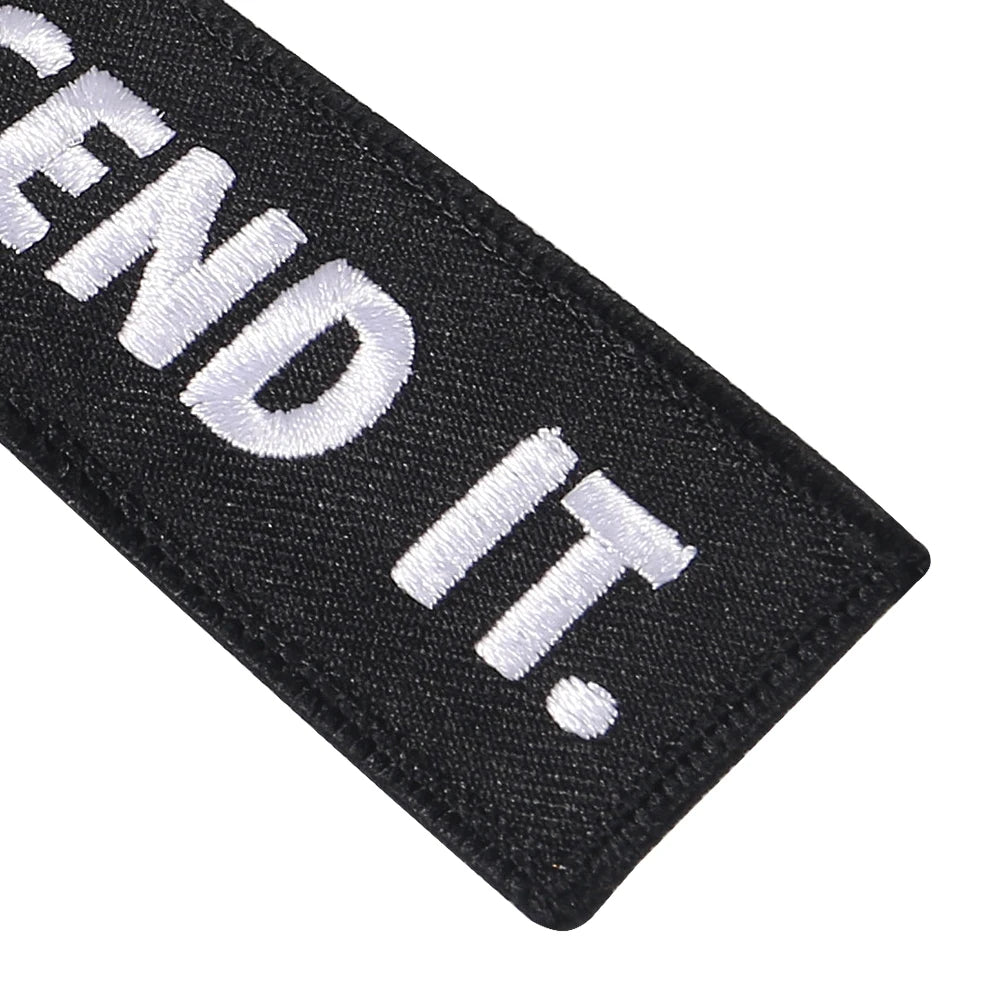 JUST SEND IT Keychains | 5-Pack Luggage Tag and Key Ring Set close-up view
