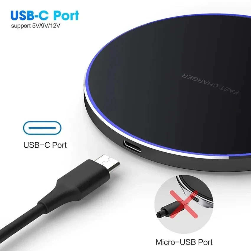 100W Fast Wireless Charger Pad with LED Indicator - Onlytenbucks.com