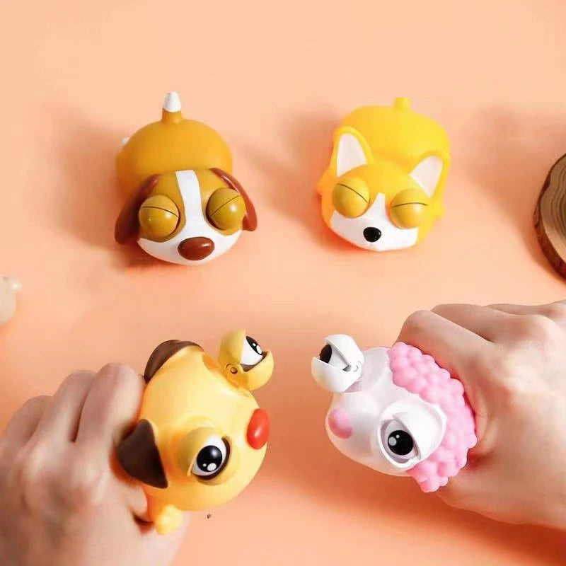 Creative Funny Eyeball Burst Squeeze Eye Toy Love sleeping dogs Pinch Toys Adult Kids close-up view