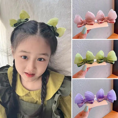 2PCS New Fashion Fresh Yarn Three-dimensional Cute Bow Hair Clips Girls Hairpins Hair alternate view