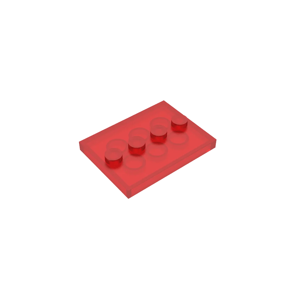 Gobricks GDS-980 Tile, Modified 3 x 4 with 4 Studs in Center | Compatible Building Bl alternate view