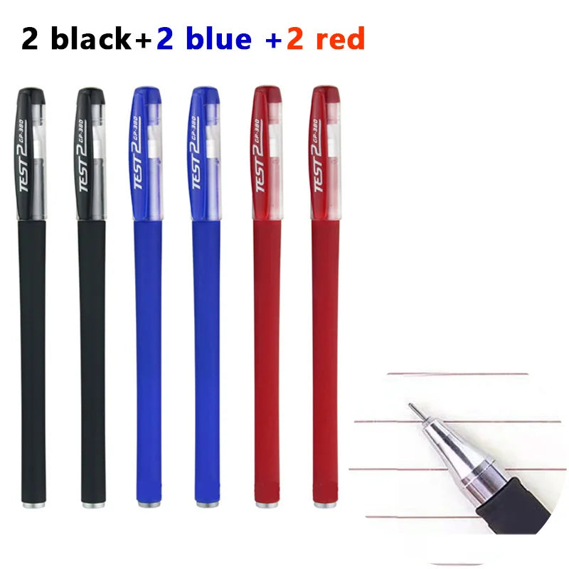 Pens Set Black Blue Red Refill Gel Pen Bullet Tip 0.5mm School alternate view