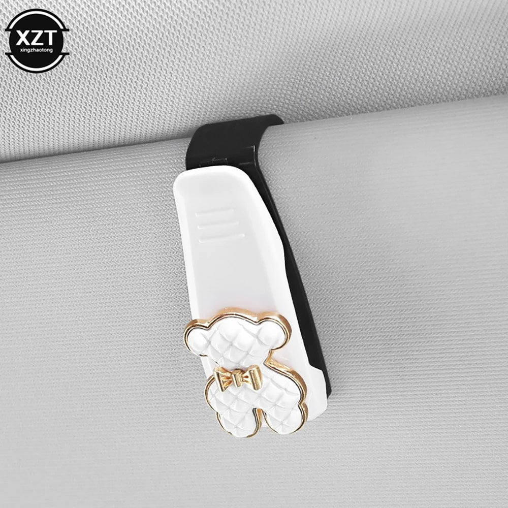 Auto Sun Visor Glasses Fastener Clip | Universal Car Sunglasses Holder detail view