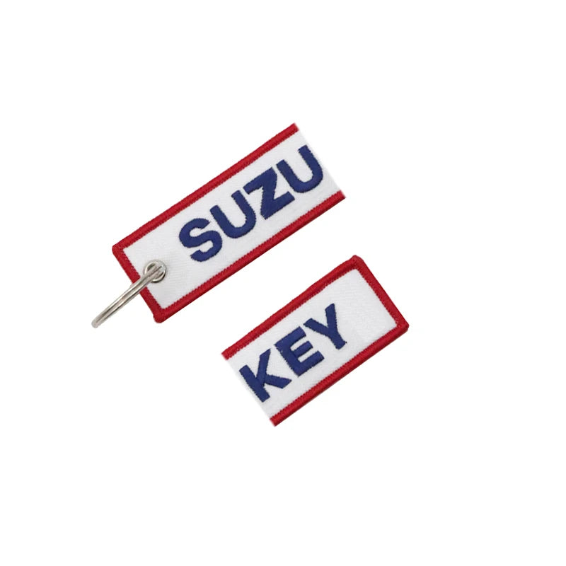 JDM SUZUKEY Logo Key Chain | Double Sided Embroidery Motorcycle Keyring detail view