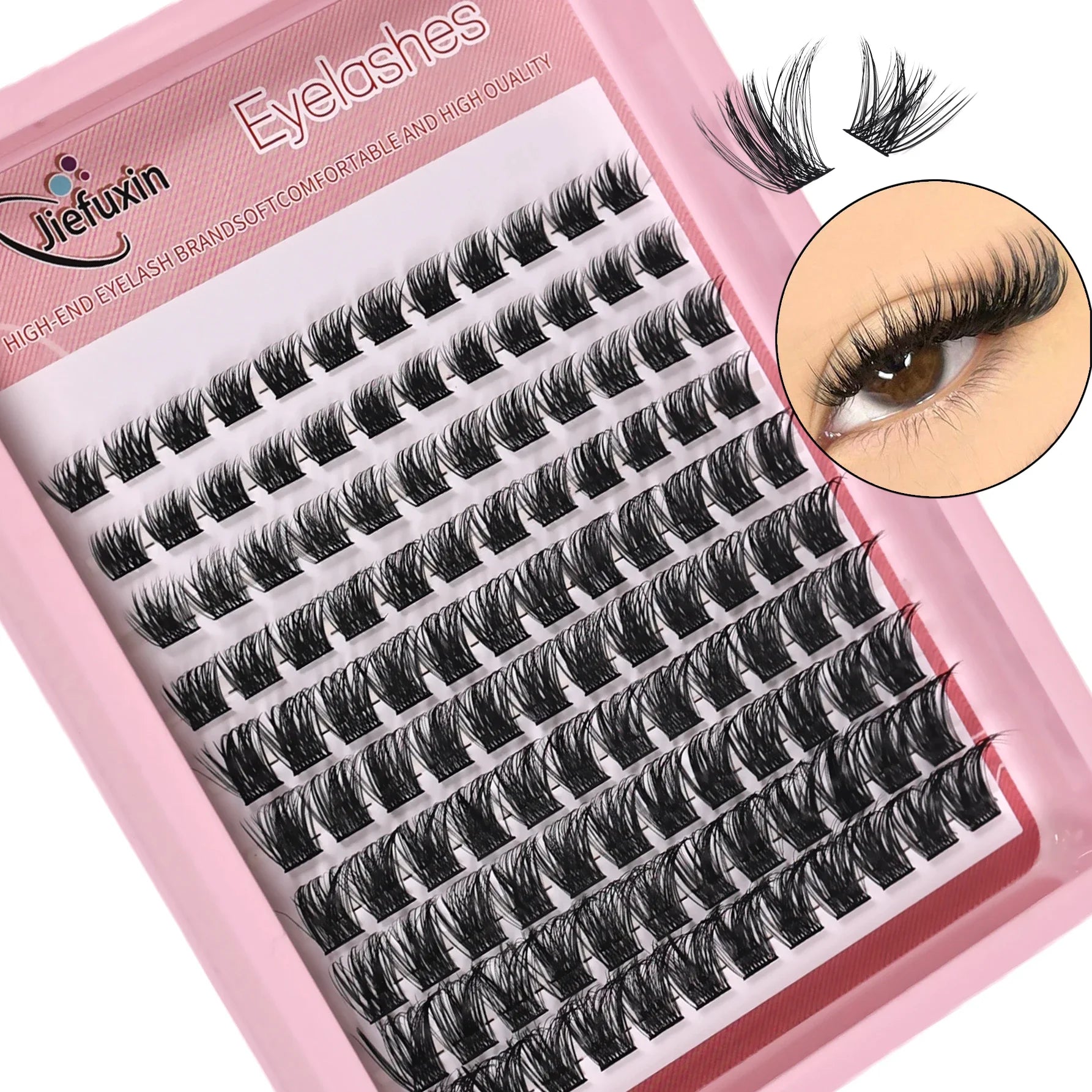 120pcs Lash Clusters Wispy Individual Eyelashes 8-16mm D Curl Fluffy Cluster Lashes Natu detail view