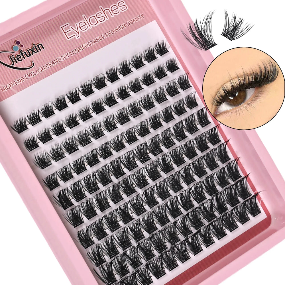 120pcs Lash Clusters Wispy Individual Eyelashes 8-16mm D Curl Fluffy Cluster Lashes Natu detail view