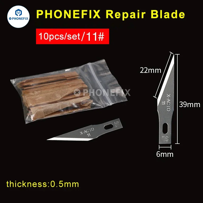 10pcs Precision Scalpel Knife Blades Set | Non-Slip Metal Engraving Craft Knives for P close-up view