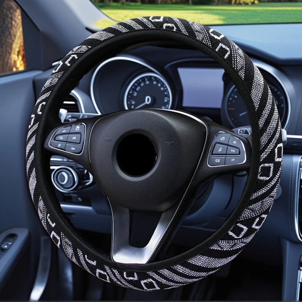 Ethnic Style Elastic Car Steering Wheel Cover No Inner Ring Suitable for 15inch Car additional angle