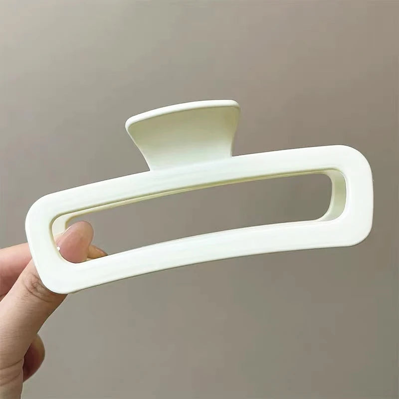 1/2/3pcs Temperament Frosted Large Rectangular Hair Clip for Women Elegant Shark Clip close-up view