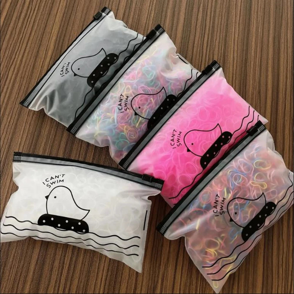 500/1000/2000pcs Girls Colourful Disposable Rubber Band Hair Ties Headband Children P alternate view
