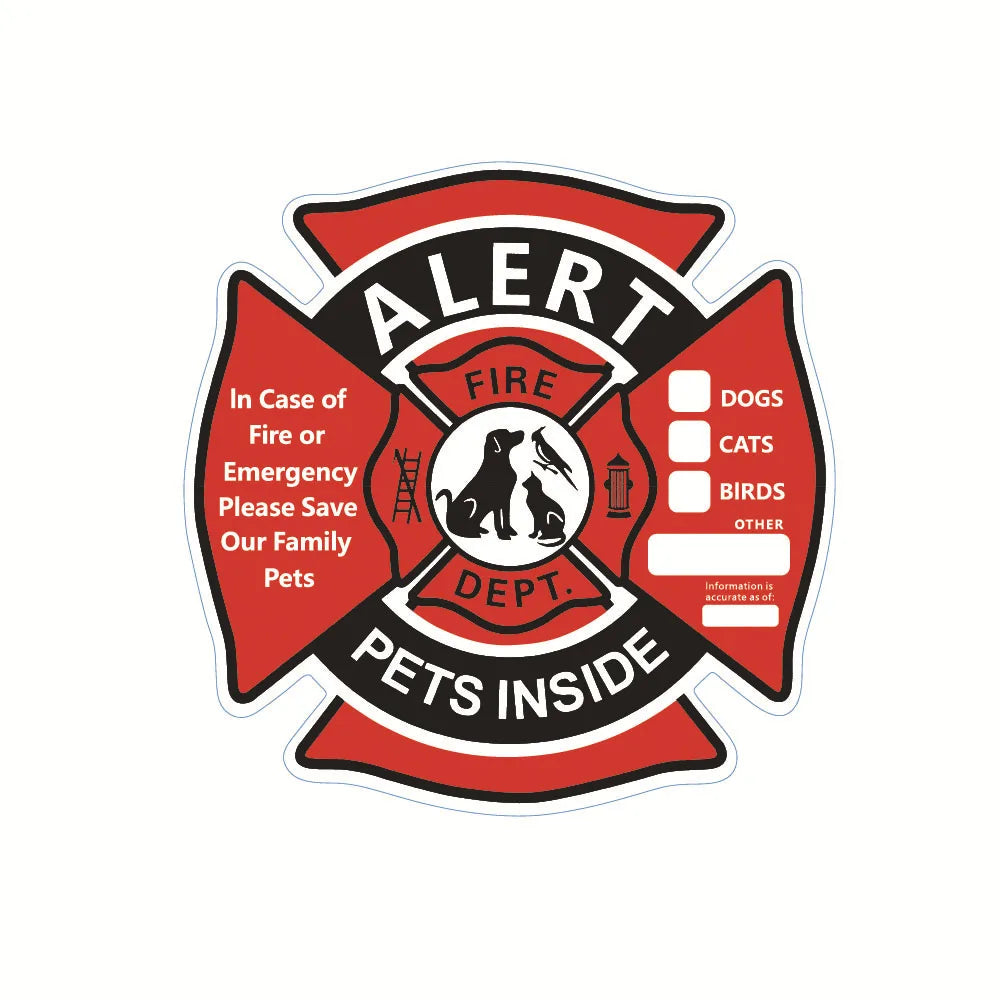 Pet Alert Safety Stickers for Fire Rescue | Emergency Pet Inside Decal for Window o additional angle