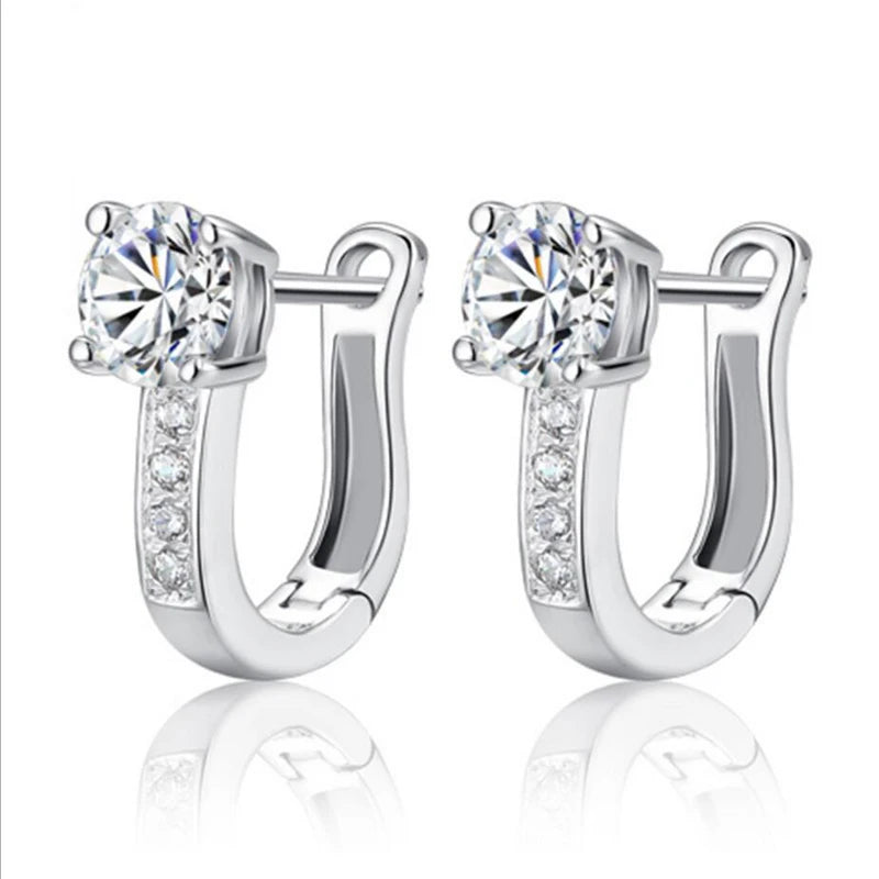 Luxury 0.5ct Moissanite Wedding Earrings for Women Gift Lab Diamond 925 Sterling Silver detail view