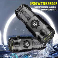 Mini Tactical Torch Super Bright 3 LED Flashlight | Type-C Rechargeable Camping Light close-up view