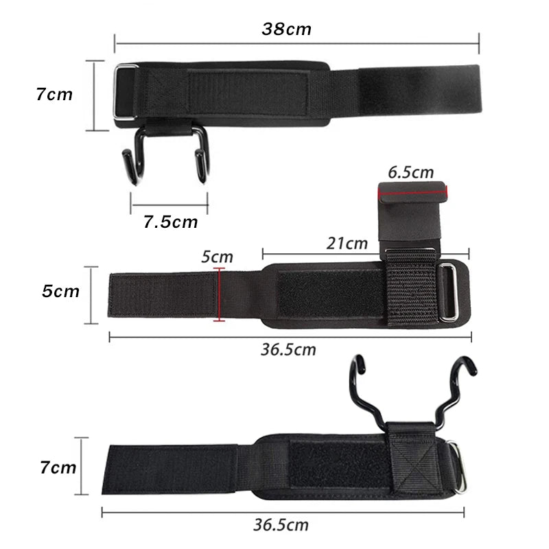 Weight Lifting Hook Grips with Wrist Wraps | Gym Fitness Hand Bar Straps alternate view