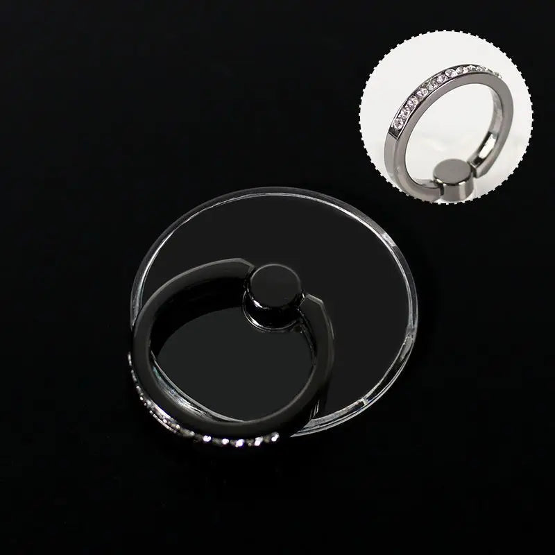 Transparent Cell Phone Ring Holder Stand 360°Degree Rotation Clear Finger Grip Kick additional angle