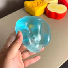 New 1Pcs Anti Stress Sensory Fidgets Toys Soft Simulated Transparent Blue Maltose Slow close-up view