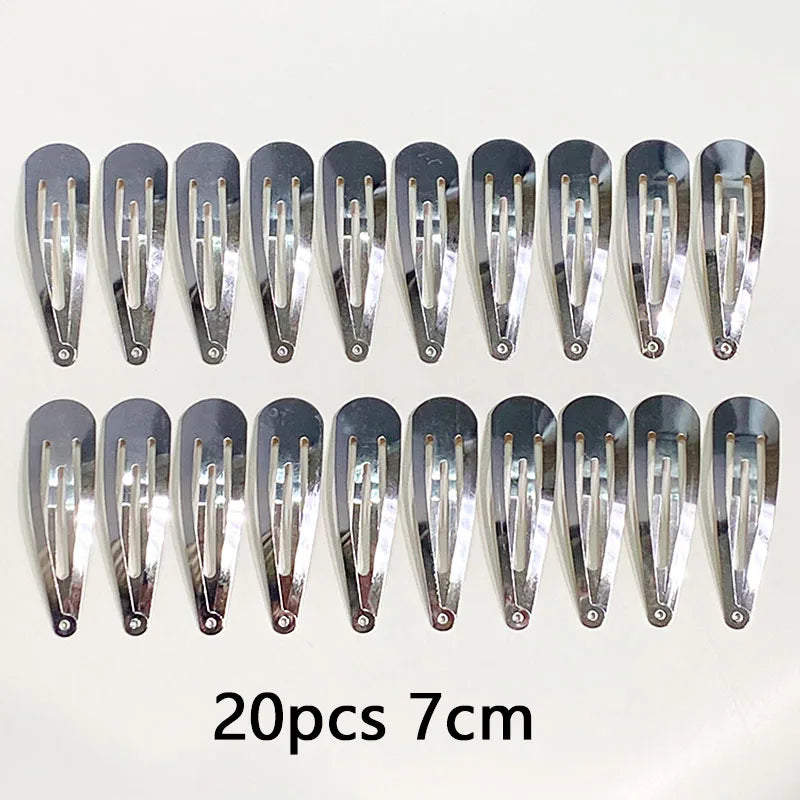10/20/30pcs/set Women Silver Gold Black Waterdrop Shape Basic Alloy Hair Clips BB Hai lifestyle view