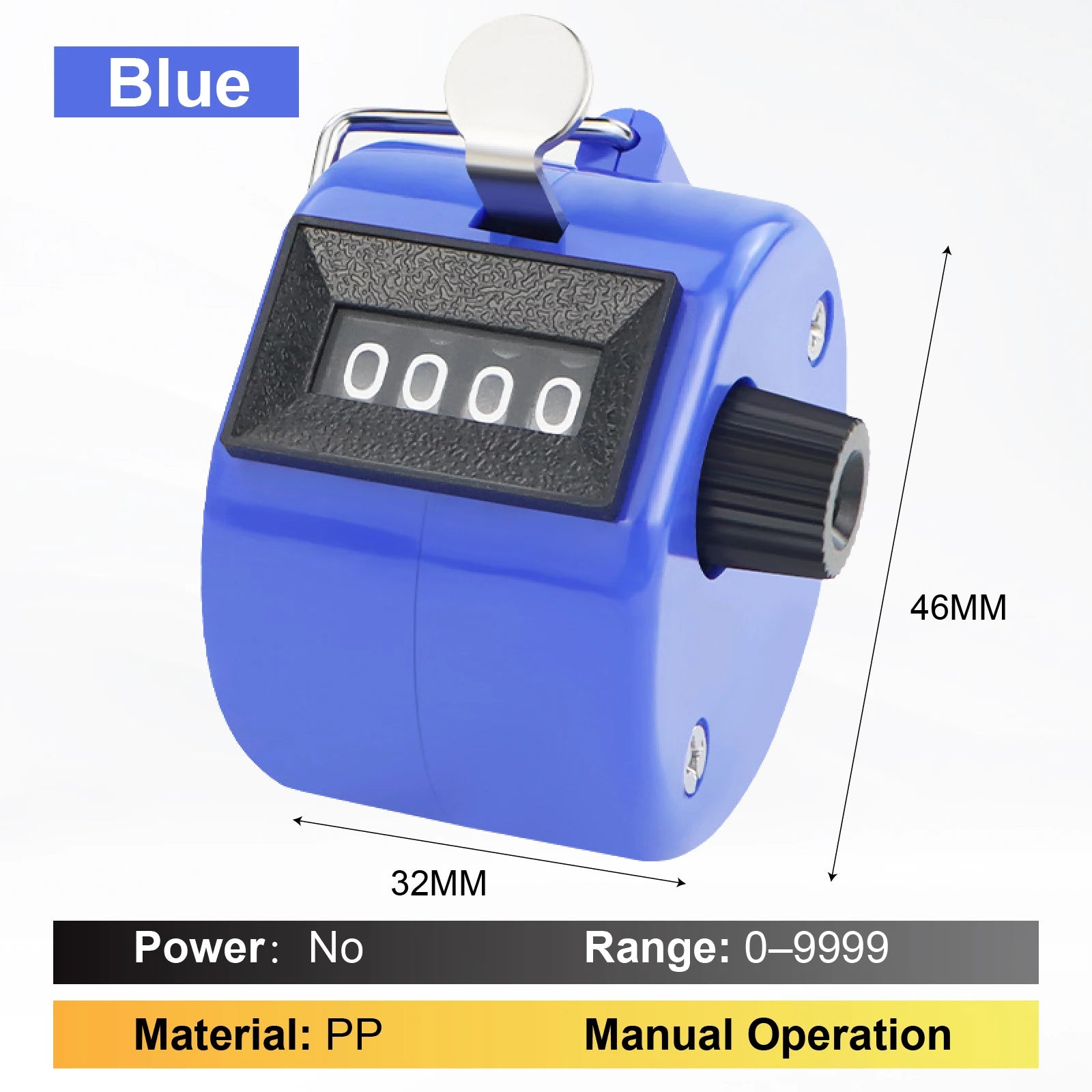 Manual Counter Mechanical Tally Handheld Rotary Clicker Counter | Resettable People Co close-up view