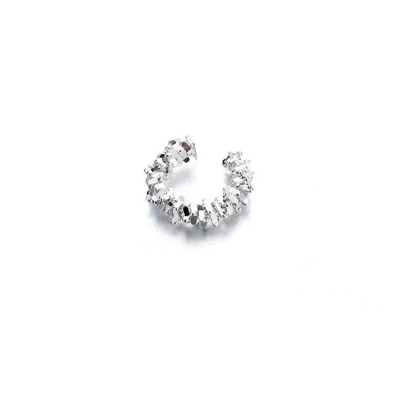 Hot 1 Pcs Irregular Star Clip Earrings For Women Fashion Simple No Piercing Ear Cuff J close-up view