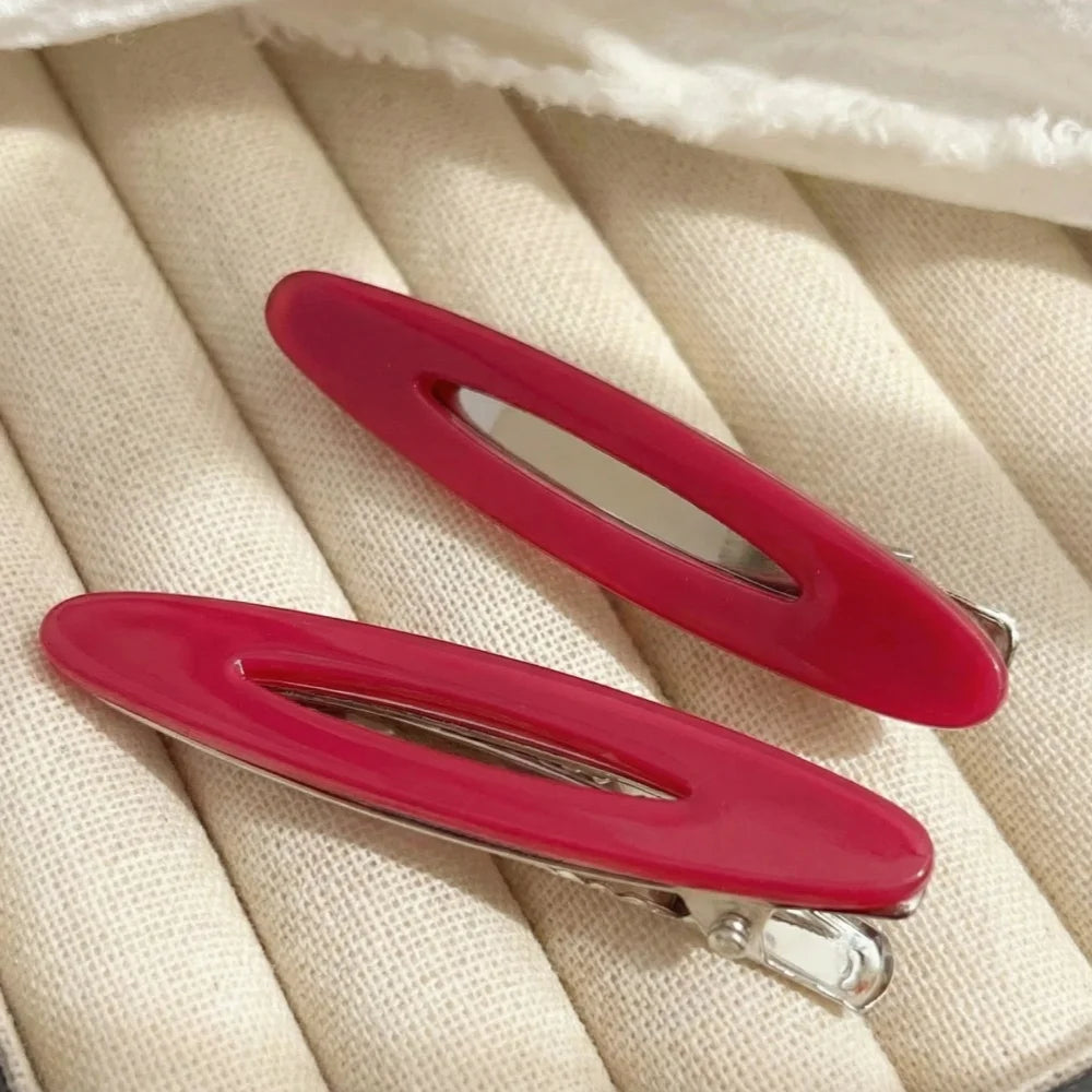 2pcs/Set Elegant Acetate Oval Hairpins Barrettes Korean Style Side Bobby Pins Bangs H alternate view