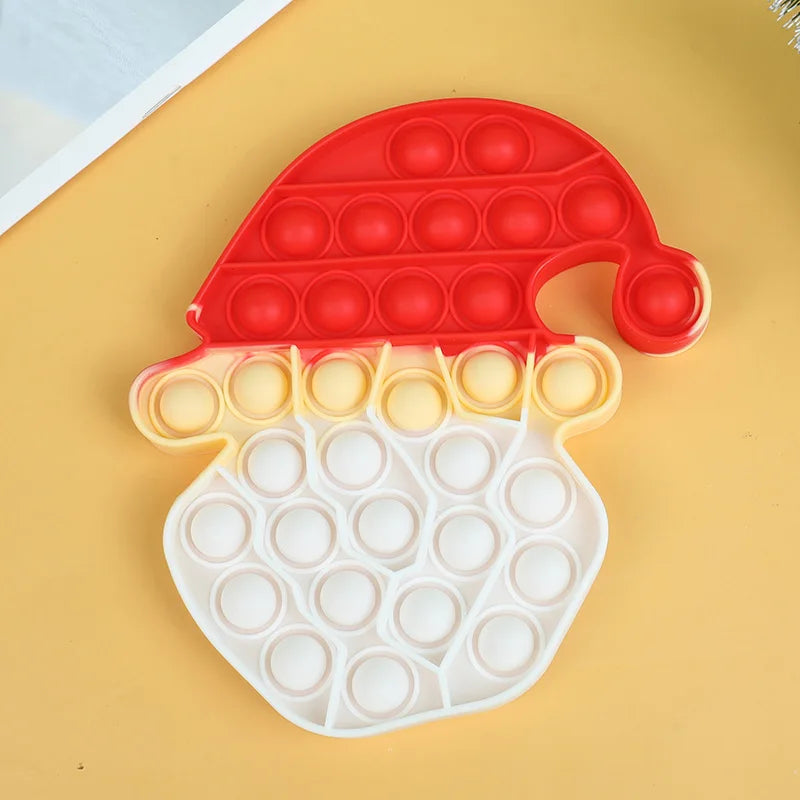 Santa Claus Xmas Tree Pop Fidget Toy Kids New Year Party Gift Favors Christmas Decorat close-up view