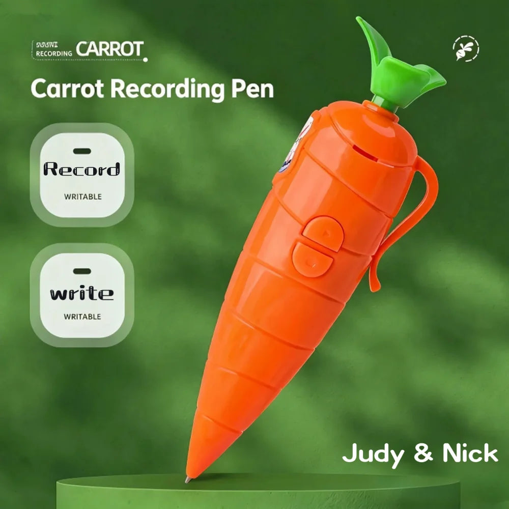 Judy & Nick Carrot Voice Recorder Pen | Novelty Electronic Sound Toy with Graffiti Ballp detail view