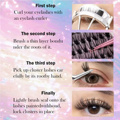 32Rows Fox Eye Manga False Eyelashes Large Capacity Tapered Thick Segmented Individual Cluster Lash Extensions Enlarge Eyes