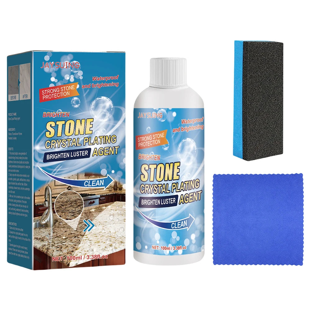Stone Crystal Plating Agent with Sponge and Towel | Marble Nano Polishing Liquid additional angle