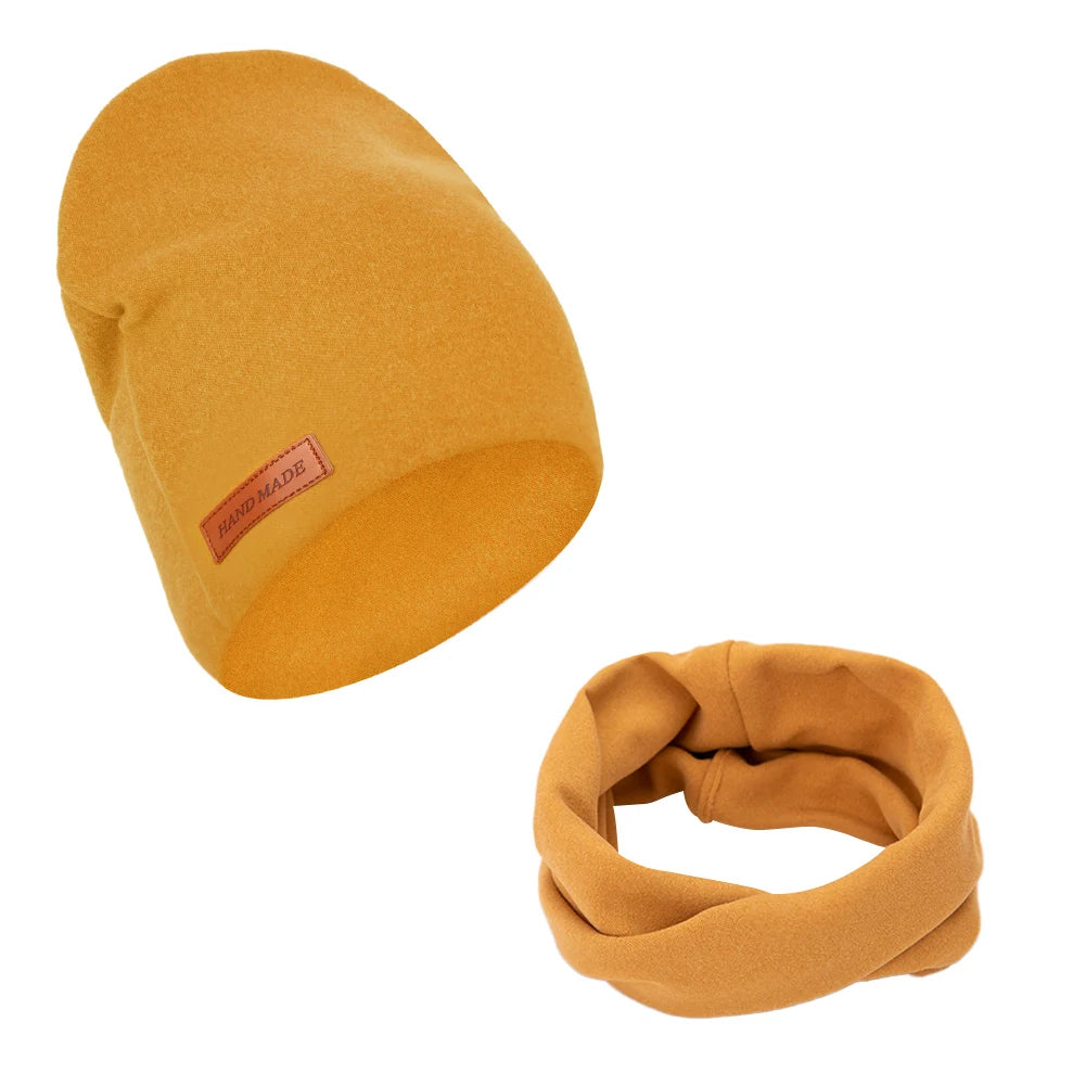 Soft Baby Turban Hat and Scarf Set | Faux Cashmere Winter Headwear for Newborns and Ki close-up view