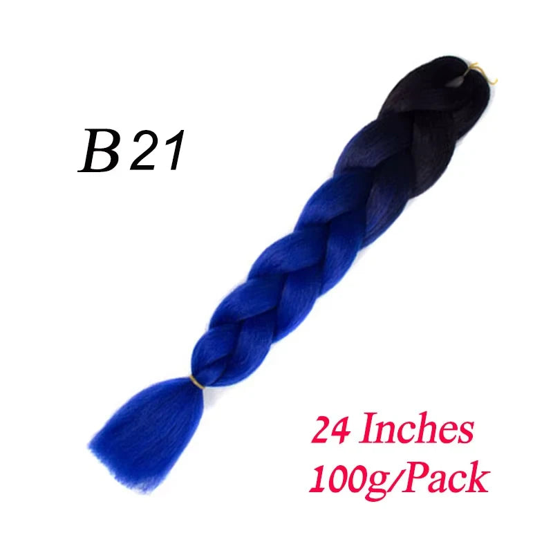 Lihui Pre Stretched Jumbo Braid Hair Extensions 24 inch | Kanekalon Synthetic Hair for African Braids