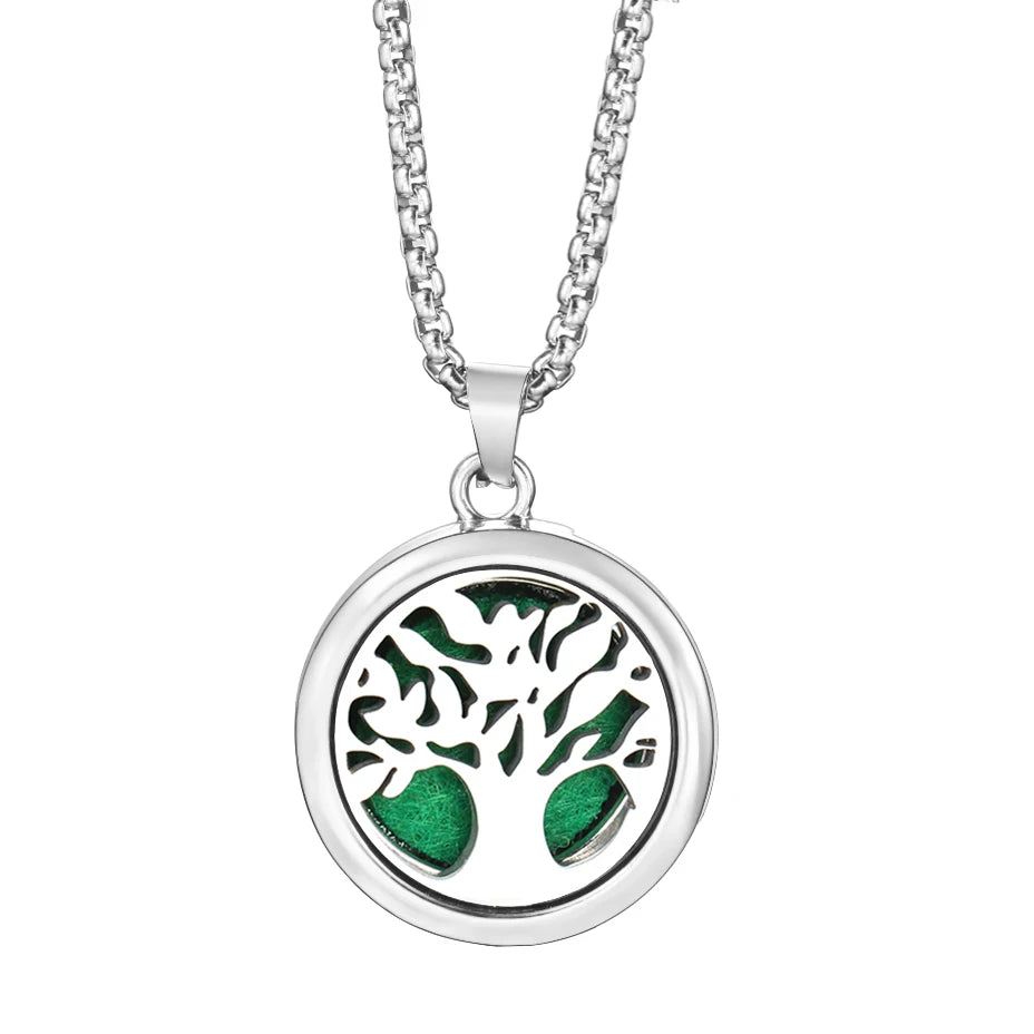 20mm Pattern Insert Perfume Pad Locket Necklace | Stainless Steel Aromatherapy Pendan lifestyle view