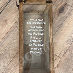 French Lantern Memorial Vinyl Decal Sticker | Wedding and Remembrance Wall Decor close-up view