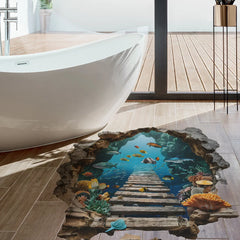 3D Underwater World Wall Stickers | Boys Room Ocean Decor Set alternate view