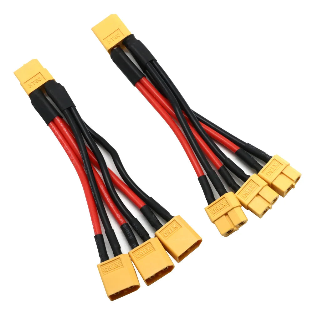 XT60 Parallel Battery Connector Male/Female Cable Dual Extension Y Splitter/ 3-Way 14AWG detail view