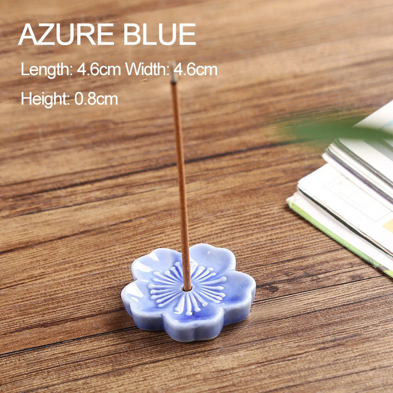 Ceramic Cherry Blossom Incense Holder | Aromatherapy Burner for Home & Office detail view