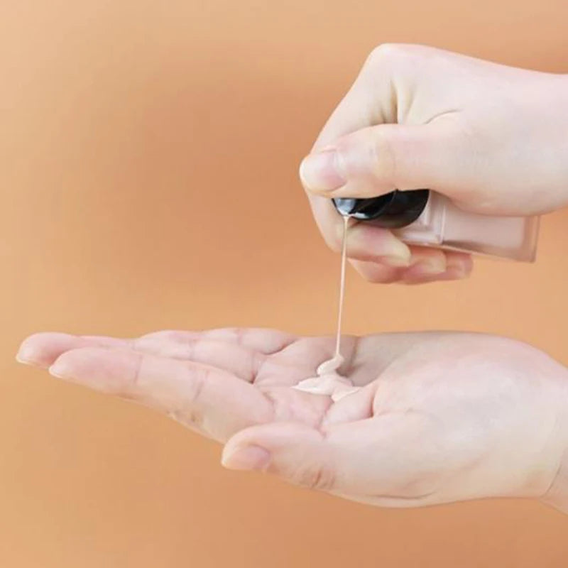 15/30ml Empty Pump Bottle Glass Liquid Foundation Container Makeup Transparent Square Re detail view