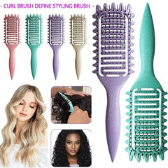 Curl Define Styling Brush Hollow Out Detangling Comb For Wet Dry Curly Hair Shaping Barb detail view