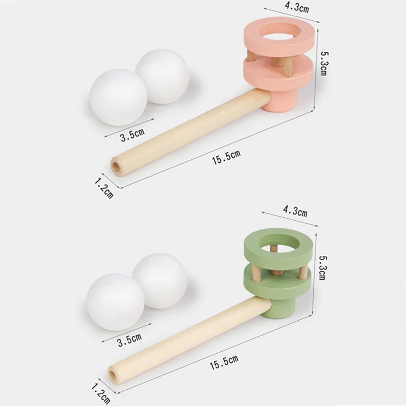 Wooden Balance Blowing Toys Blowing Pipe Whistles Balls Toys Floating Blow Pipe Balls lifestyle view