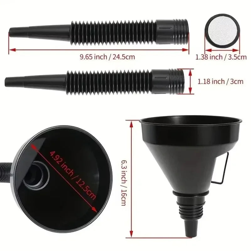 Multi Functional Flexible Funnel: Spill-Proof Oil Changing Tool with Wide Mouth & Han alternate view