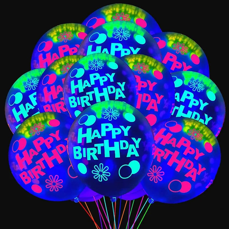 Glow Party Balloons 12 Inch Neon Latex Party Decor | 10 Pack lifestyle view