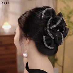 〔YS1〕Exquisite Elegant Sweet Mesh Bow Hair Clip Women's After Brain Hairpin Headwear Accessories Gifts