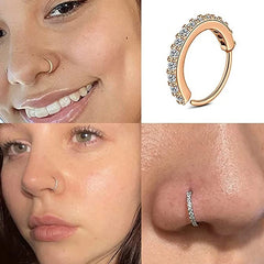 1pc 20G Zercon Septum Nose Rings Hoops for Women, Small Piercing Nose Ring Cartilage Tragus Helix Ea
