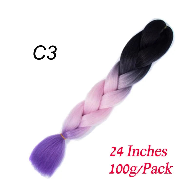 Lihui Pre Stretched Jumbo Braid Hair Extensions 24 inch | Kanekalon Synthetic Hair for African Braids