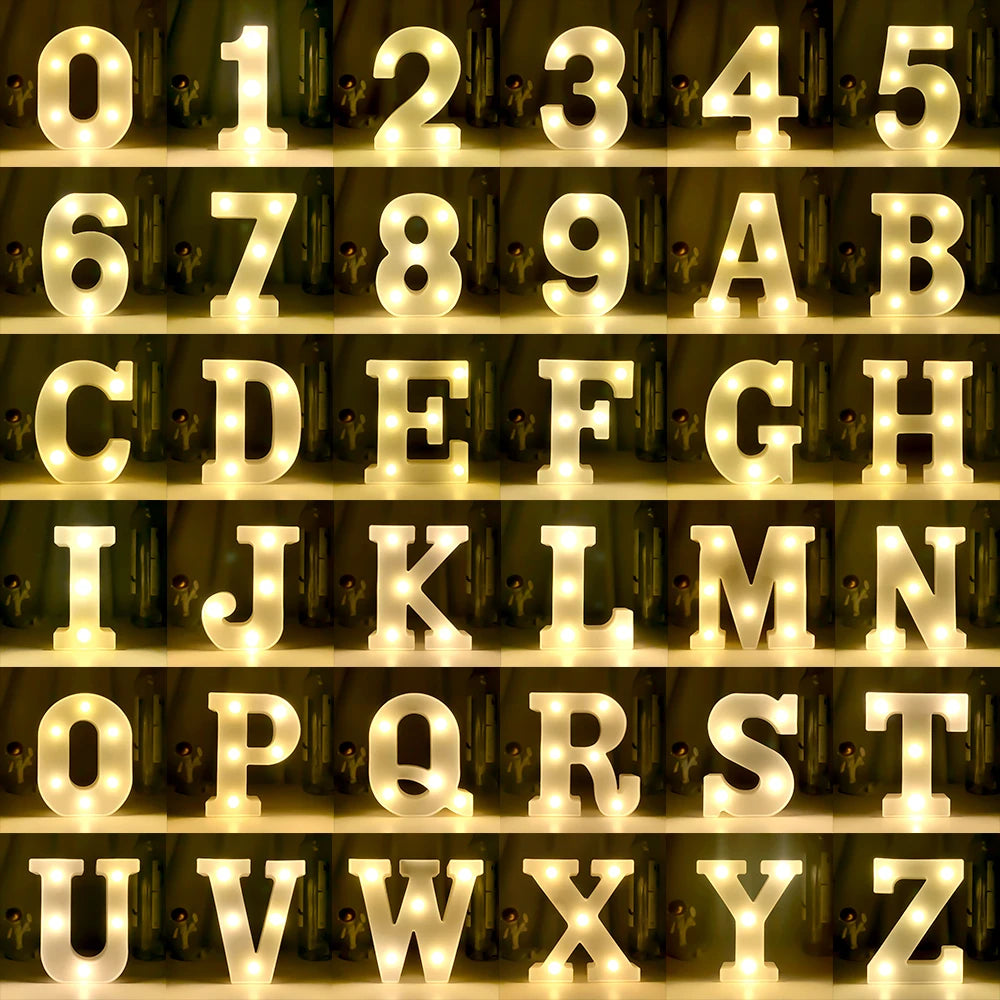 Creative Luminous Letter Night Light | Battery-Powered LED Decor for Parties