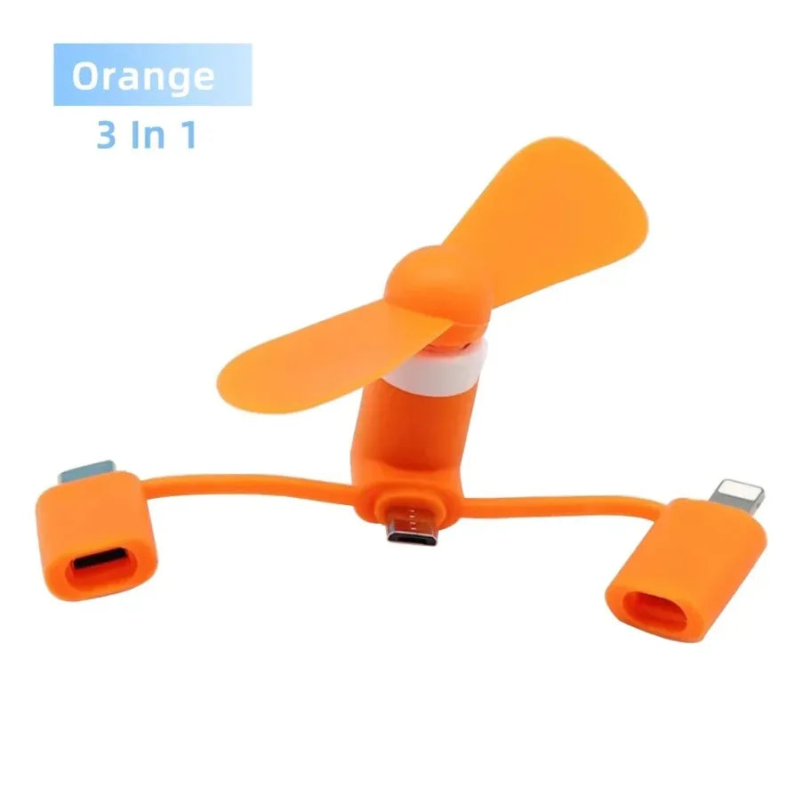 3 in 1 Universal Fan Mini Cooling Accessories USB Phone Cooler For iPhone 17-12 Samsung detail view
