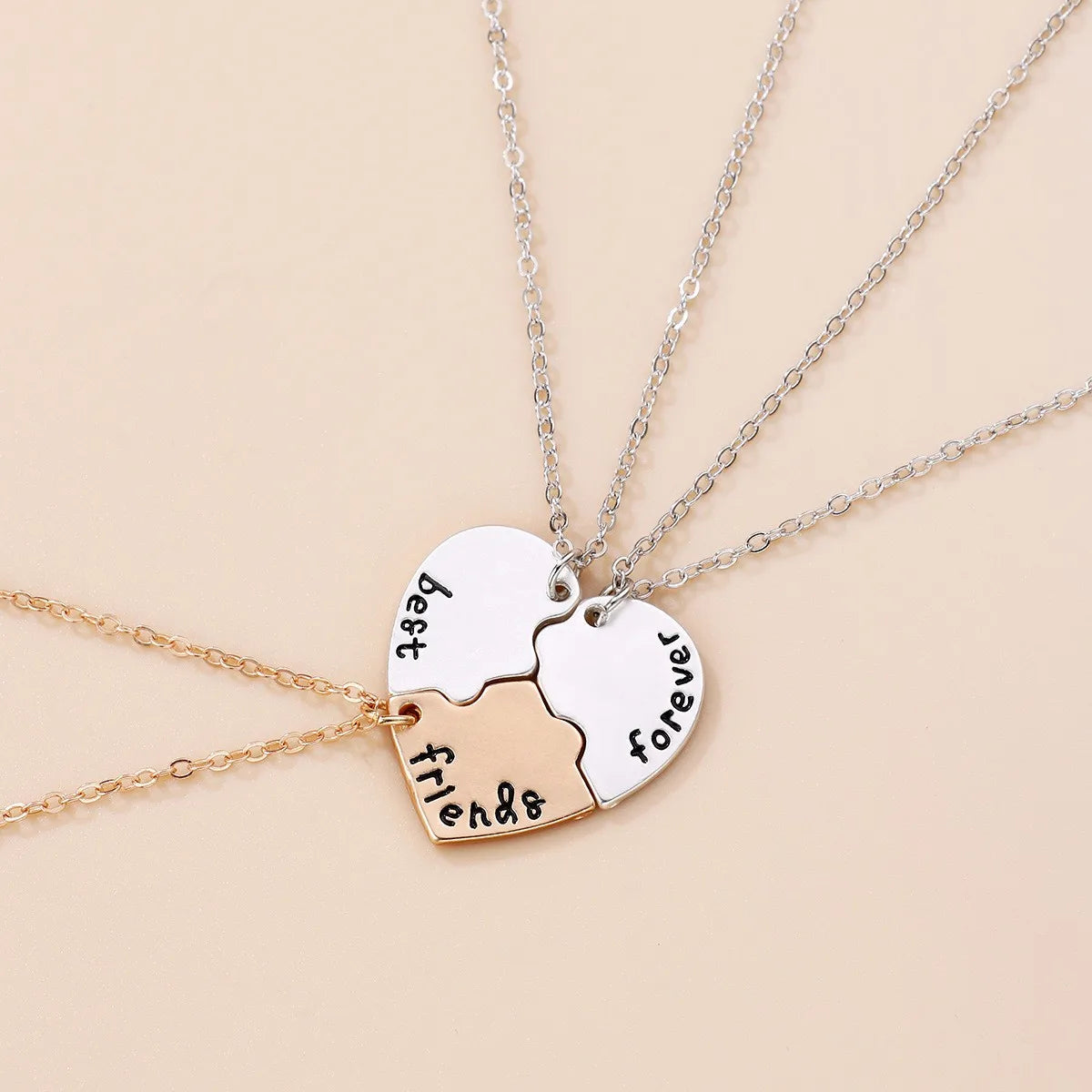 Elviragirl 3Pcs/set Sun Moon Star Pendant Necklace for Girl Kids Friendship BFF Neckla close-up view